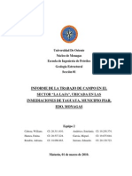 Informe de Salida de Campo A La Laja (Geología Estructural)