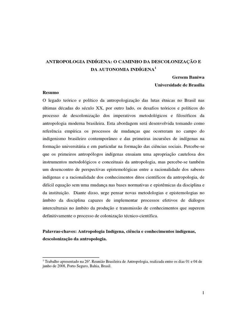 Gersem Luciano Baniwa - Antropologia Indígena O Caminho Da ...