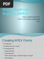 Oracle Application Express (APEX) : Project Implementation For COSC 4120 Database Applications Lab 5