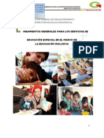 Lineamientos Generales para Los Servicios de Educacion Especial en El Marco de La Educación Inclusiva. Edo de México. 2013 PDF