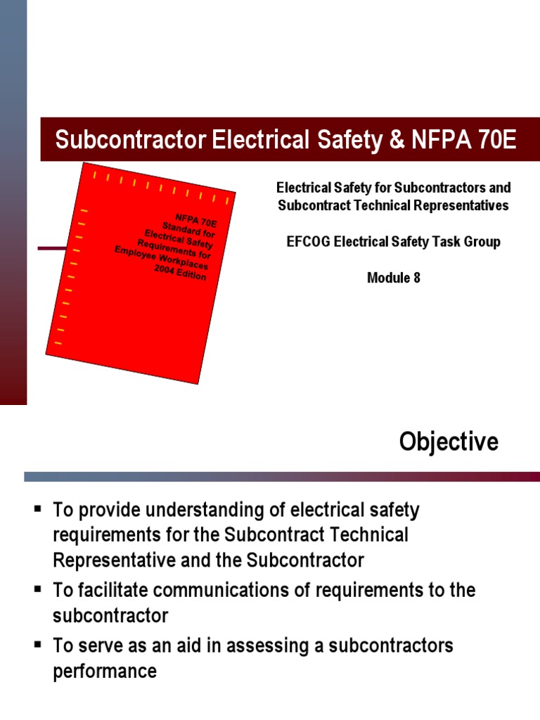 Subcontractor Electrical Safety & NFPA 70E | PDF