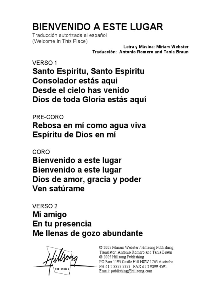 Welcome In This Place Spanish Official Translation Here at the espiritu, we offer modern and contemporary rooms that reflect a home away from home. spanish official translation