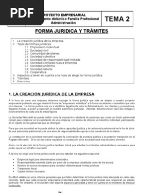 Tema 2 Forma Juridica Y Tramites Sociedad De Responsabilidad