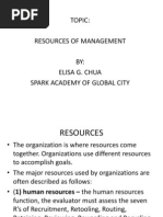 Resources of Management - Report Dr. Brawner