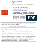 Oraison Et Pérez 2009 The School in Non Inclusive Context - Moral Education Building Citizenship and Community Development An A