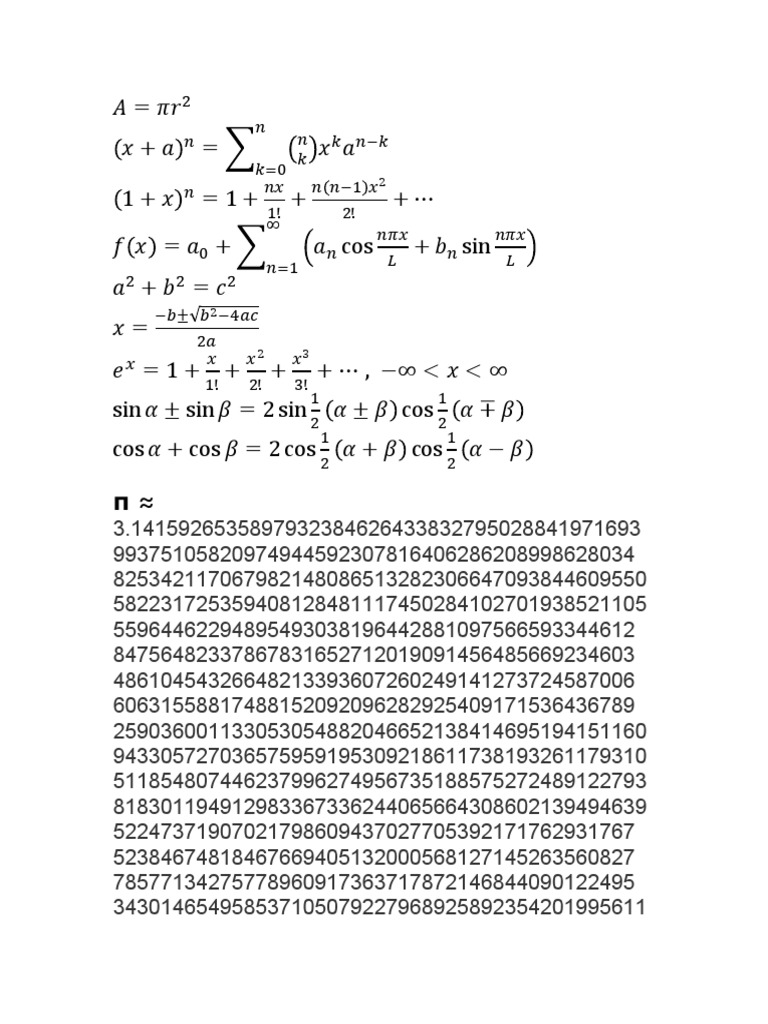 Formula Pi | PDF