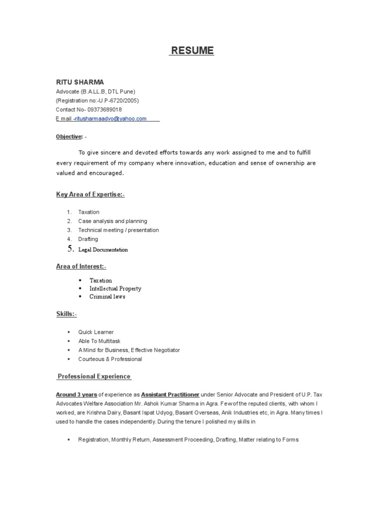 Ritu Sharma Resume Pdf Taxes Government