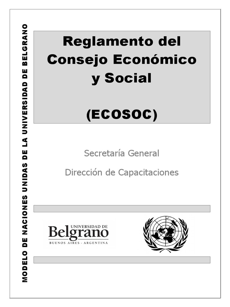 Reglamento del Consejo Económico y Social | PDF | Naciones Unidas ...