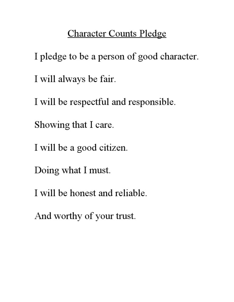 Character Counts Pledge for Integrity | PDF | Self-Improvement