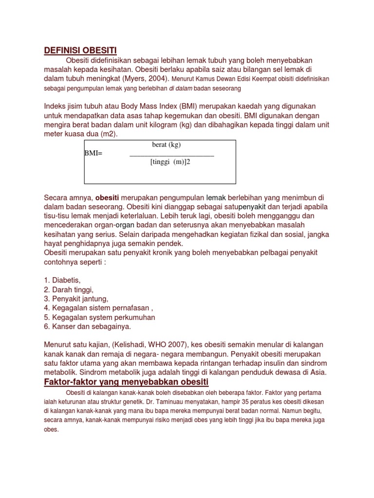 Definisi Obesiti Pdf