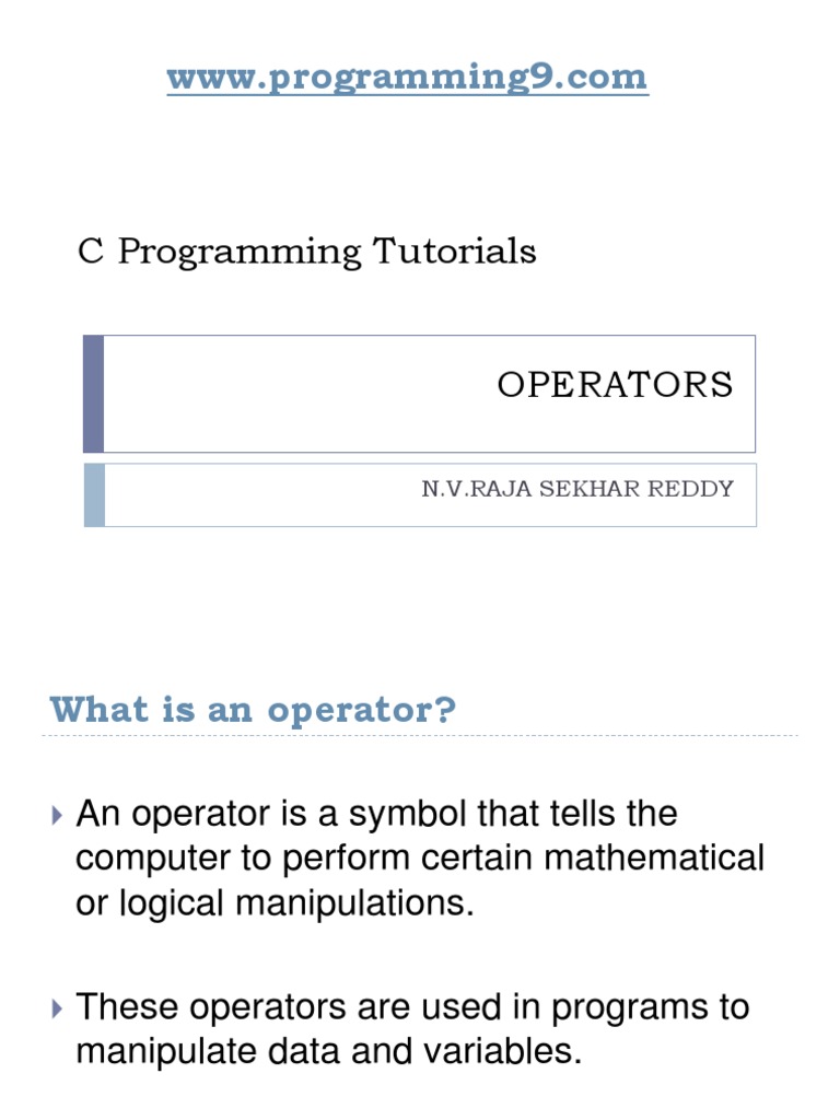 Operators in C | PDF | Software Engineering | Areas Of Computer Science