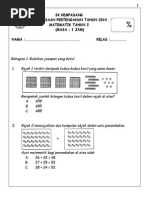 Kertas Soalan Matematik Tahun-2-Pertengahan Tahun