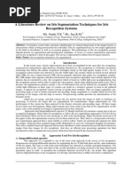 A Literature Review On Iris Segmentation Techniques For Iris Recognition Systems