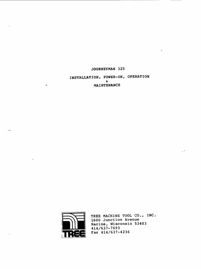 Tree Journeyman 325 Installation Manual | PDF
