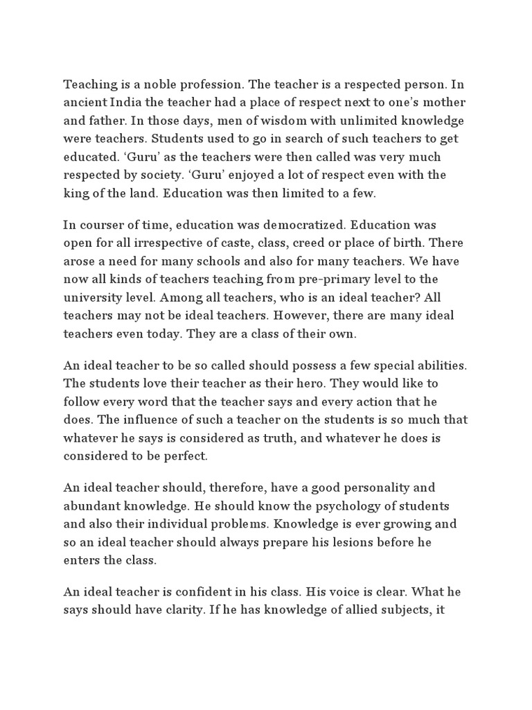 Teaching is a noble profession teachers psychological concepts