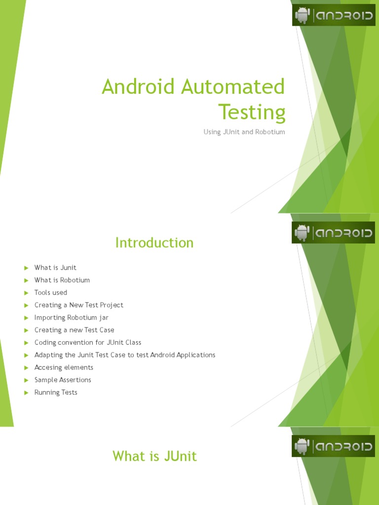 Android Testing with JUnit and Robotium | PDF | Method (Computer ...