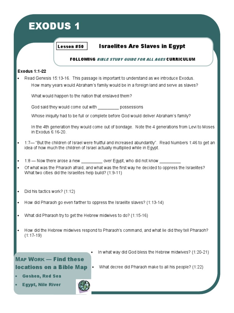 Exodus 1 Bible Study Guide | PDF