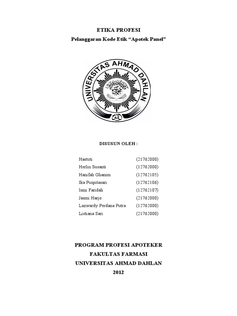 Apotek Panel (Pelanggaran Kode Etik)
