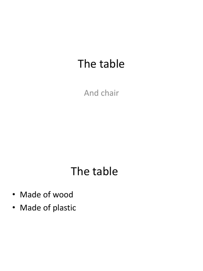 The Table | PDF