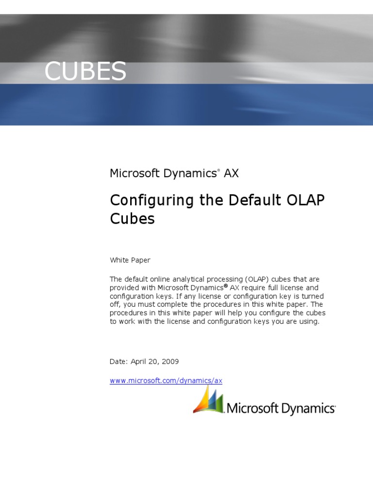 Configure Default Cubes in Dynamics AX 2009 OLAP | PDF | Microsoft Sql ...
