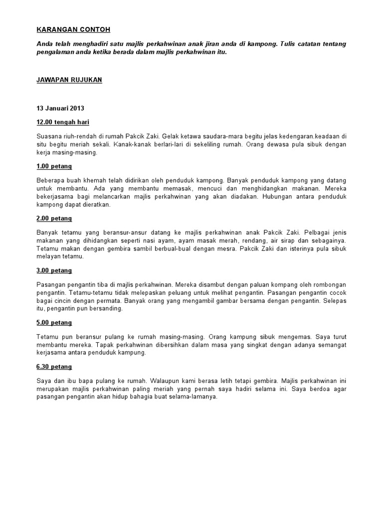 Contoh Karangan Format Catatan - LanezebCross