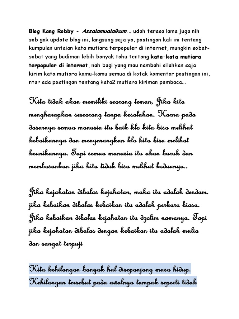 Blog Kang Robby Kata Mutiara
