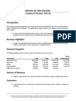 Sample DealSense Teaser and Fact Sheet