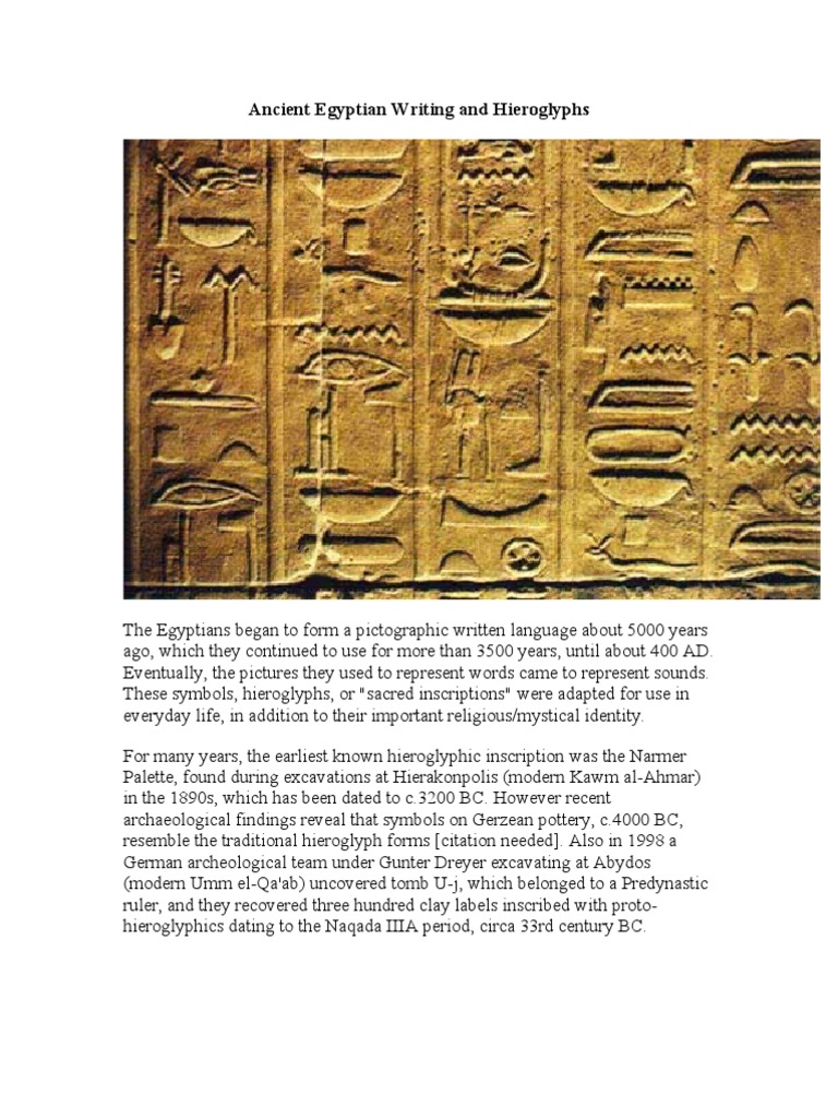 Ancient Egyptian Writing And Hieroglyphs Egyptian - 