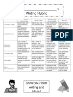 Student Narrative Writing Rubric