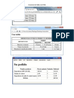 Ejercicios Tablas HTML