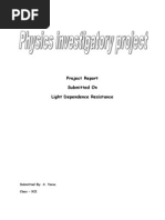 Download Light dependent resistorLDR - physics investigatory project by Varun Ji SN220960536 doc pdf
