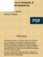Theory in Antiquity & Renaissance: Vitruvius, Alberti, Palladio