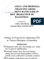 Title: Strategy and Proposal For Enhancing Gross Enrollment Ratio (Ger) in Dist. Bharatpur of Rajasthan