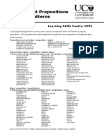 Dependent Preposition Patterns