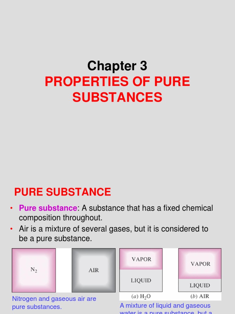Chapter 3 Properties of Pure Substance | PDF | Gases | Latent Heat
