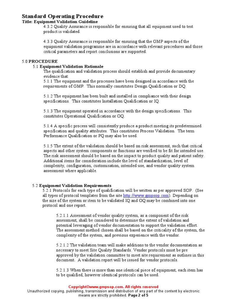 VAL-090 Equipment Validation Guideline Sample | PDF | Verification And ...