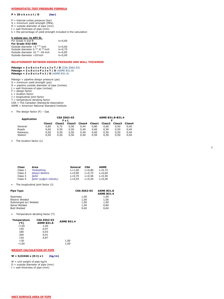 Hydrotest Pressure Calculation Pdf Fahrenheit Celsius