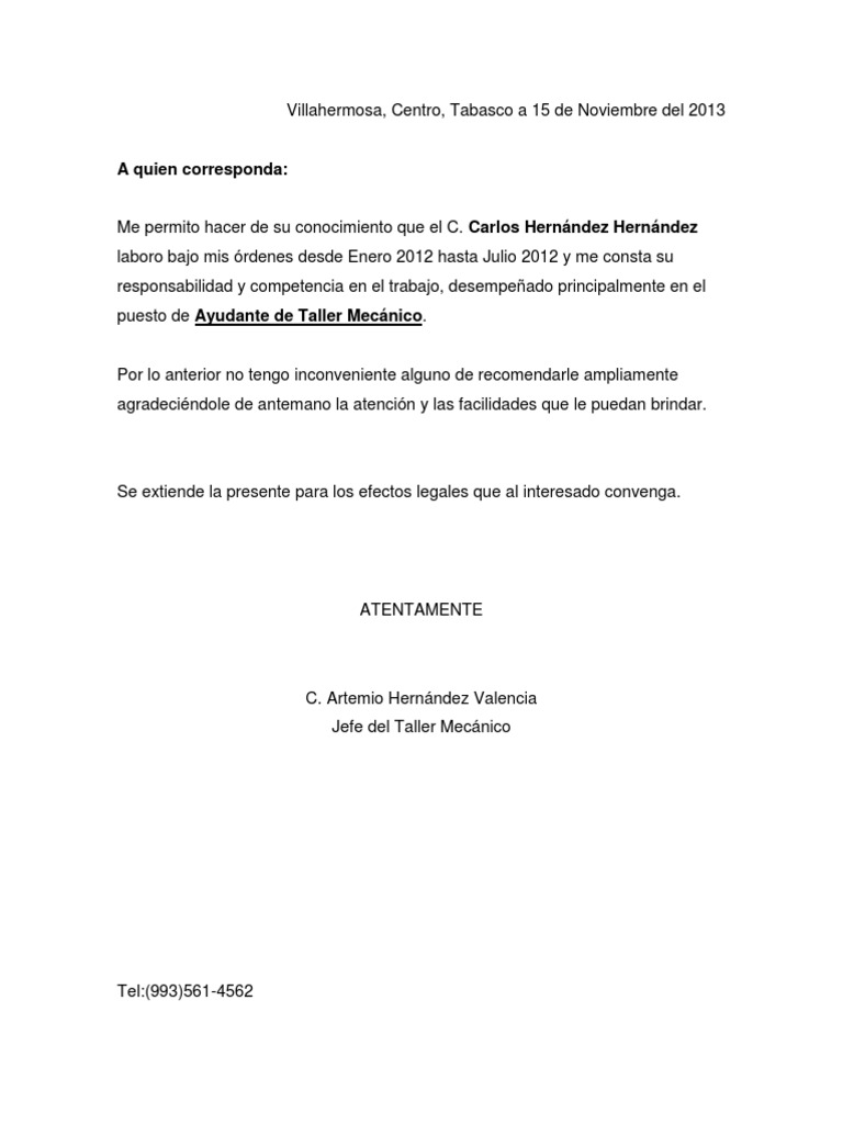 Carta de Recomendacion 1  Violencia