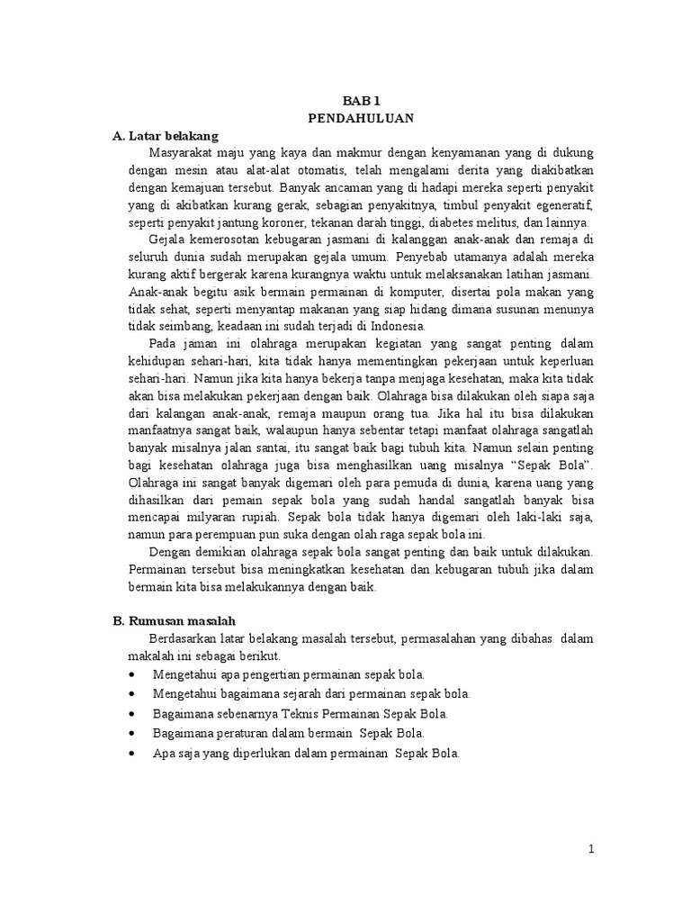 Makalah Sepak Bola