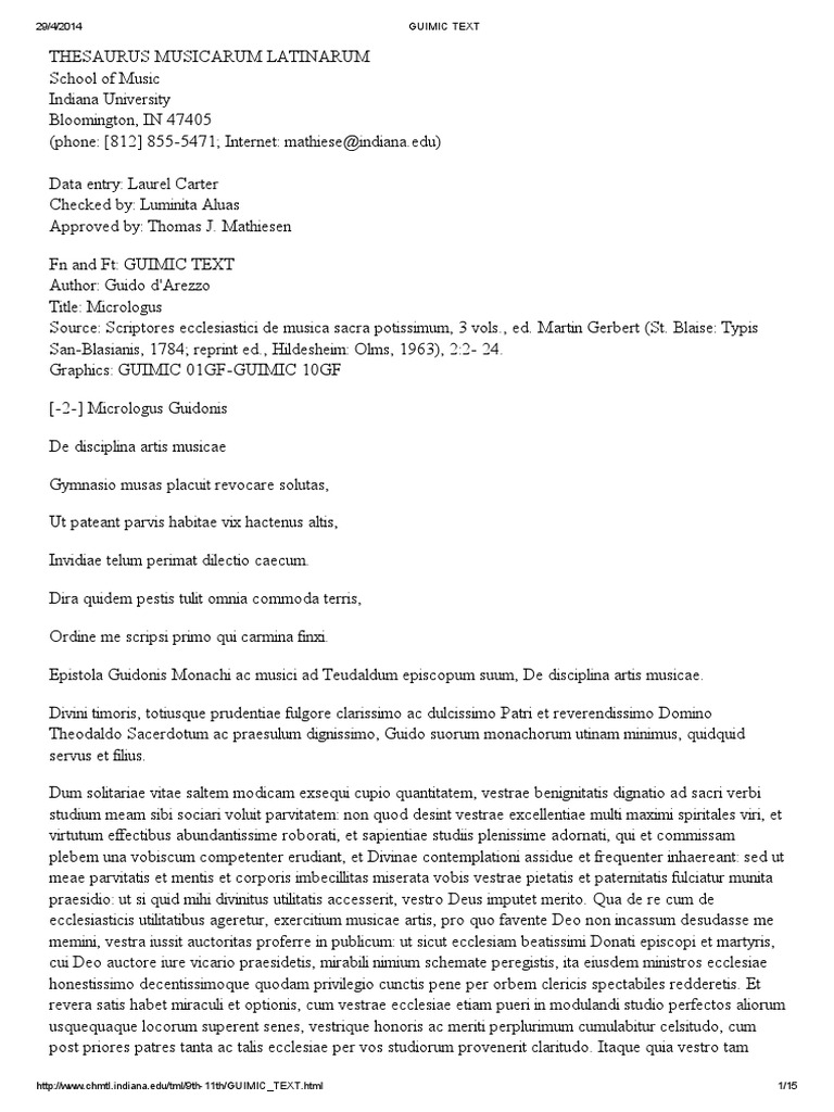 Guido Da Arezzo - Micrologus (Ed. Martin Gerbert) | PDF