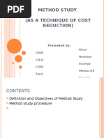 Method Study (As A Technique of Cost Reduction)