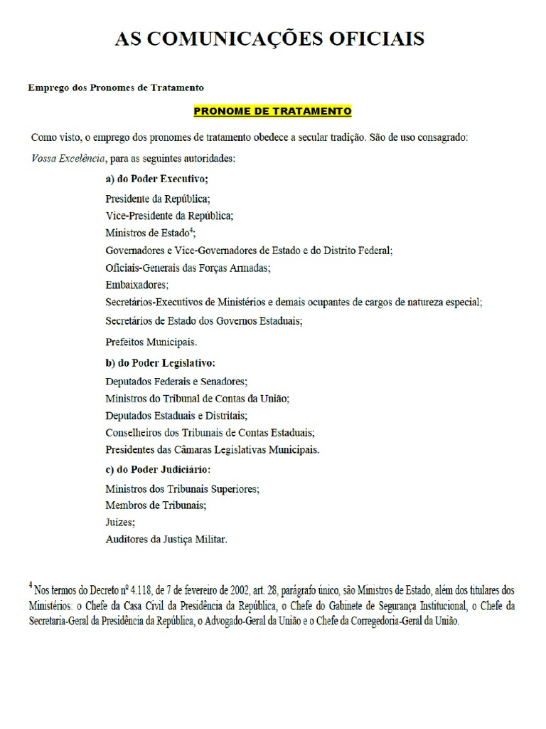 Resumo Do Manual Da Presidência Da