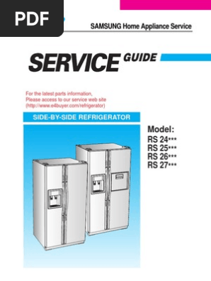 Samsung Refrigerador Rs24 25 26 27 Manual De Servicio Pdf Refrigerator Direct Current