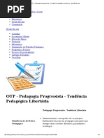 OTP - Pedagogia Progressista - Tendência Pedagógica Libertária - Gestão Escolar
