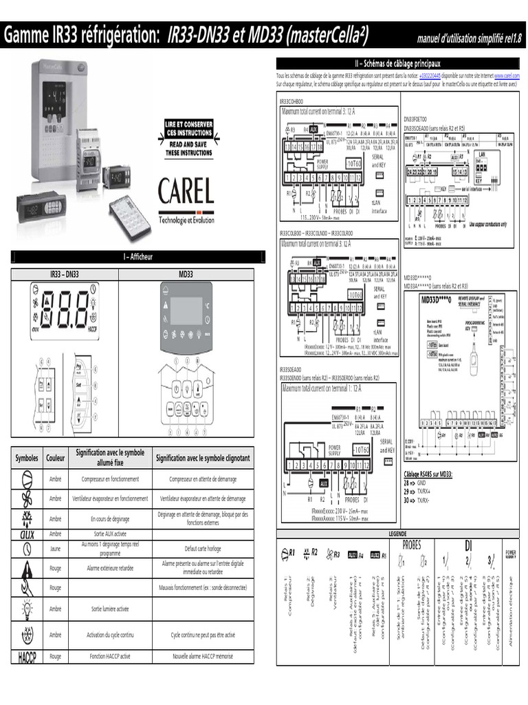 Manuel d'utilisation IR33 et DN33 Carel | PDF | Thermodynamique ...