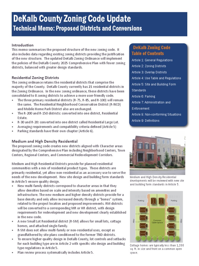 DeKalb County, GA, Technical Zoning Memo Mixed Use Development Zoning