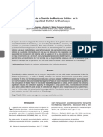 Diagnóstico de La Gestión de Residuos Sólidos en La Municipalidad de Chaclacayo