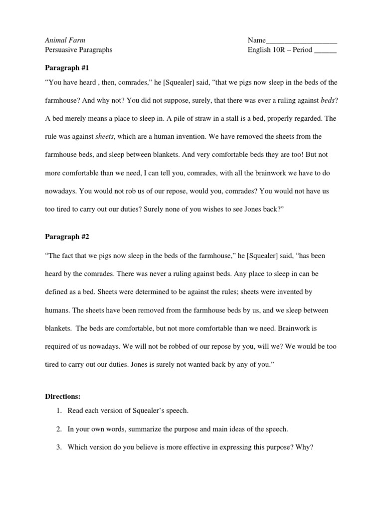 Animal farm squealer speech analysis image