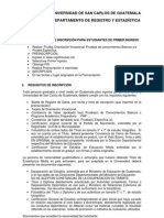 Procedimiento de Inscripción para Estudiantes de Primer Ingreso