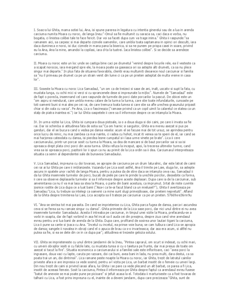 Cate Capitole Are Moara Cu Noroc Moara Cu Noroc - Rezumat Pe Capitole | PDF